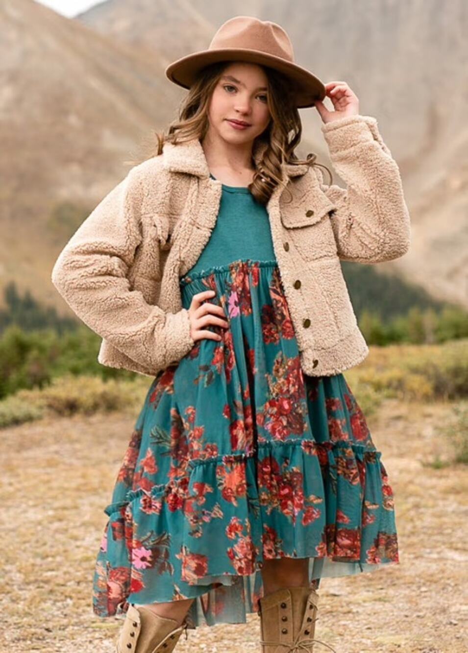 Joyfolie Mia Joy Lorelei Dress in Aegean Ikat Girl's Size 6